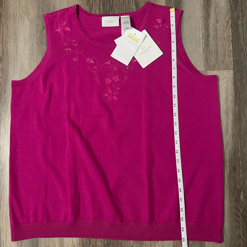 Liz Claiborne woman Lands' End Fuchsia Tank Top New wjth tags, 100% Cotton